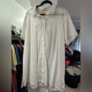 White Button Down Beach Coverup